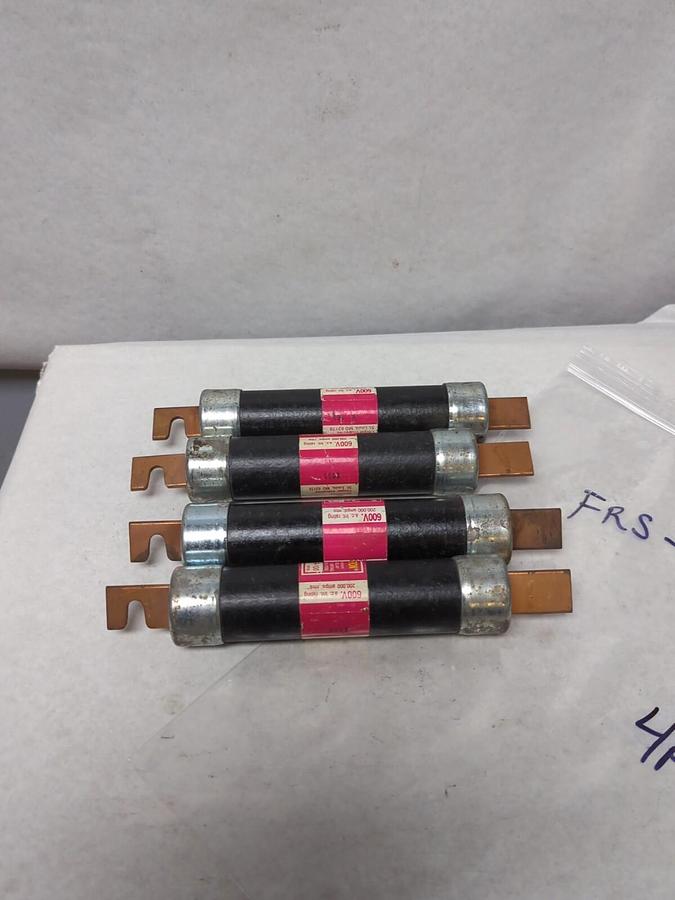 Used COOPER BUSSMANN,FRS-R-100,FUSETRON 100 AMP FUSE LOT OF 4 PRE-OWNED