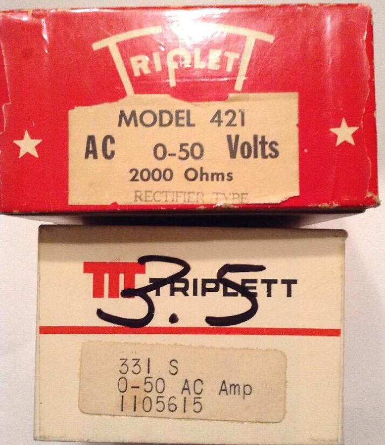 Triplett Panel Meters,Model 331S and Model 421, Rectifier Type
