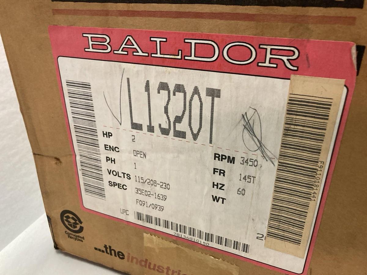 Used Baldor,L1320T,Single Phase Electric Motor 2Hp 3450rpm 60Hz Frame 145T