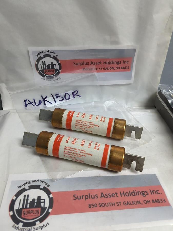 GOULD SHAWMUT,A6K150R,AMP-TRAP 150 AMP FUSE LOT OF 2 NOS