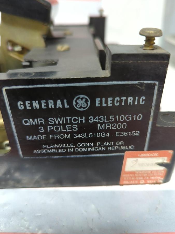 Used GE,343L510G10,QMR SWITCH 3-POLE PRE-OWNED