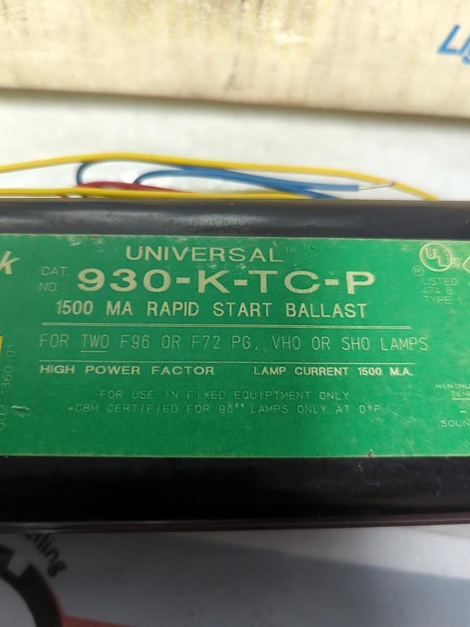 MAGNETEK,930-K-TC-P,RAPID START BALLAST 120V 60HZ NOS