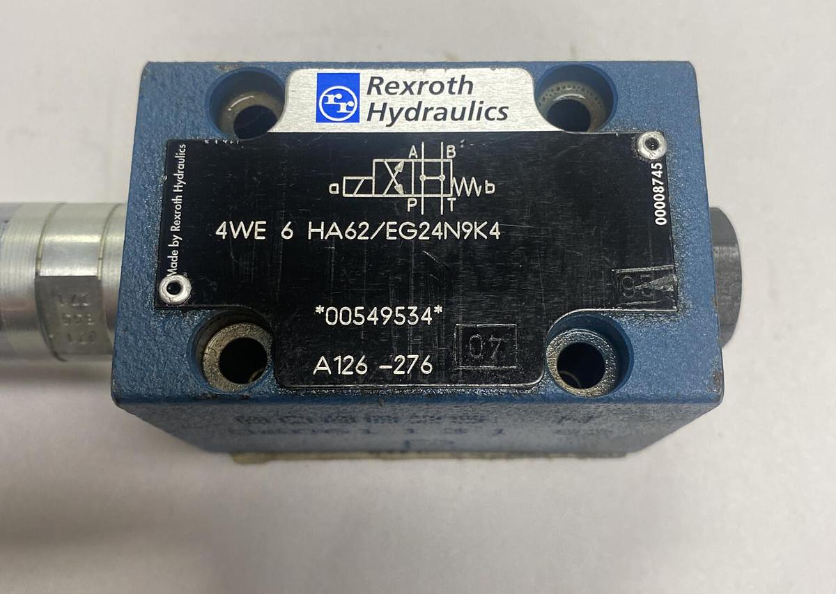 Used REXROTH,4WE6HA62/EG24N9K4,HYDRAULIC DIRECTIONAL CONTROL VALVE
