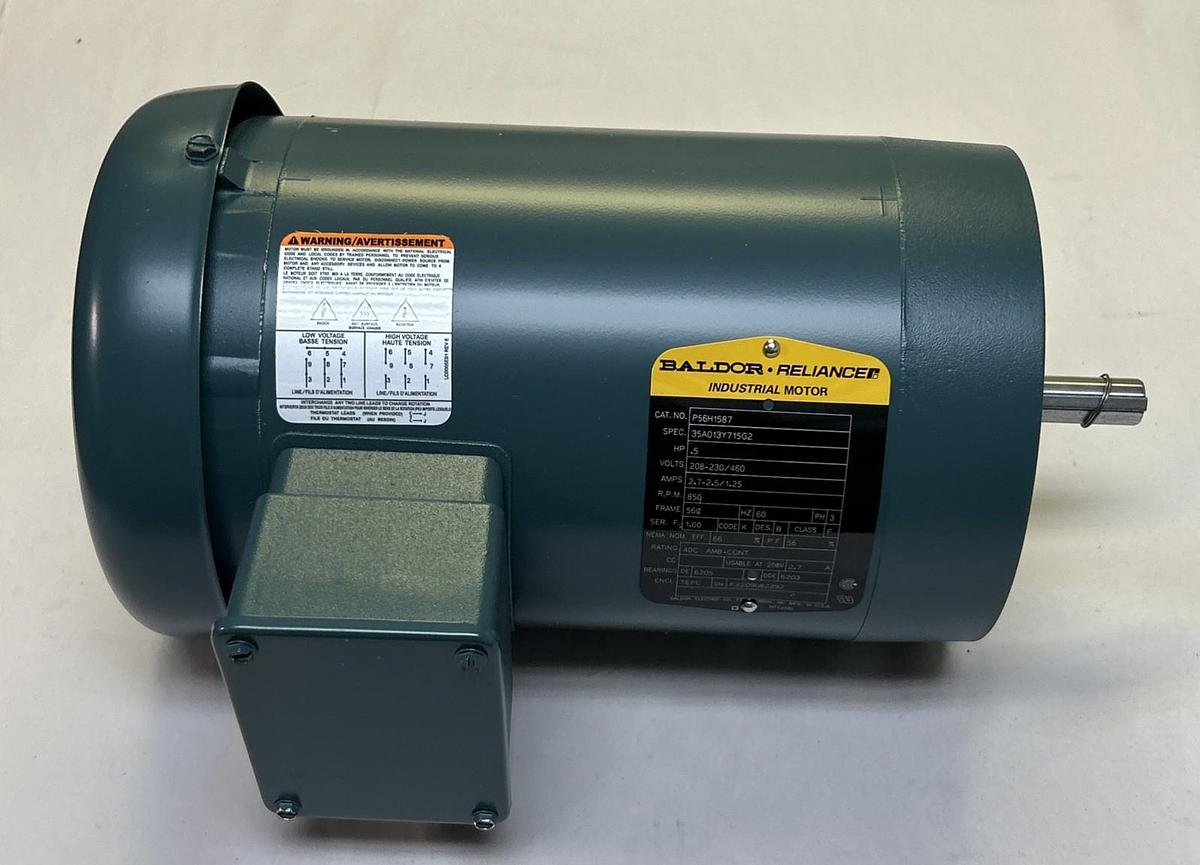 BALDOR,P56H1587,MOTOR 1/2HP 850RPM 208-230/460V 53PH 6C FRAME NOS