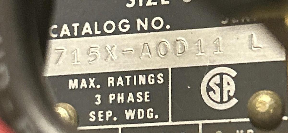 ALLEN BRADLEY,715X-AOD11,TWO SPEED STARTER 120V NOS