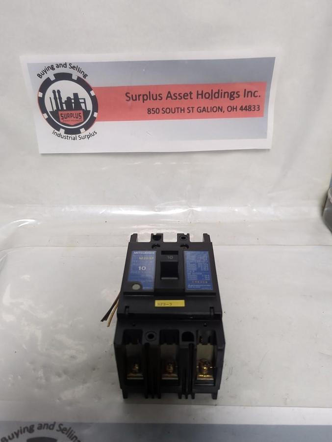 Used MITSUBISHI,NF30-SP,CIRCUIT BREAKER 10 AMP 3-POLE PRE-OWNED