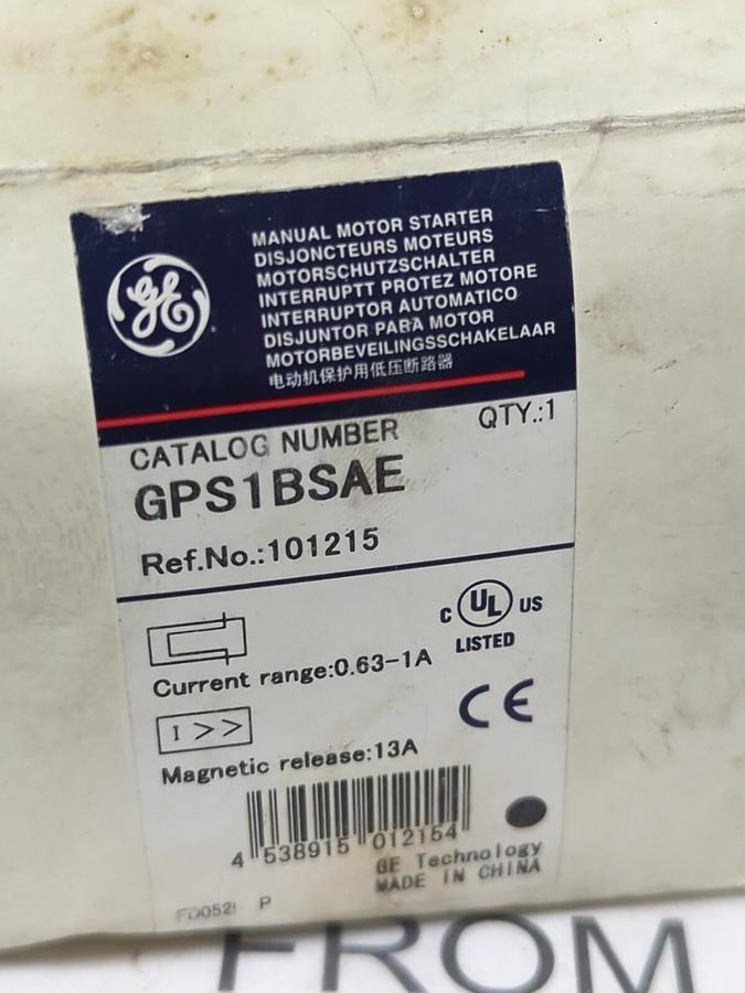 GENERAL ELECTRIC,GPS1BSAE,MANUAL MOTOR STARTER 100kA NOS