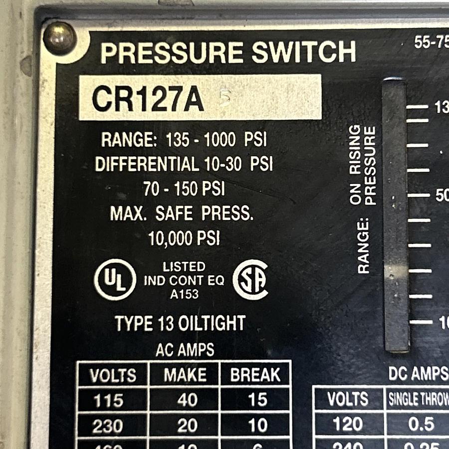 Used GENERAL ELECTRIC,CR127A5,PRESSURE SWITCH