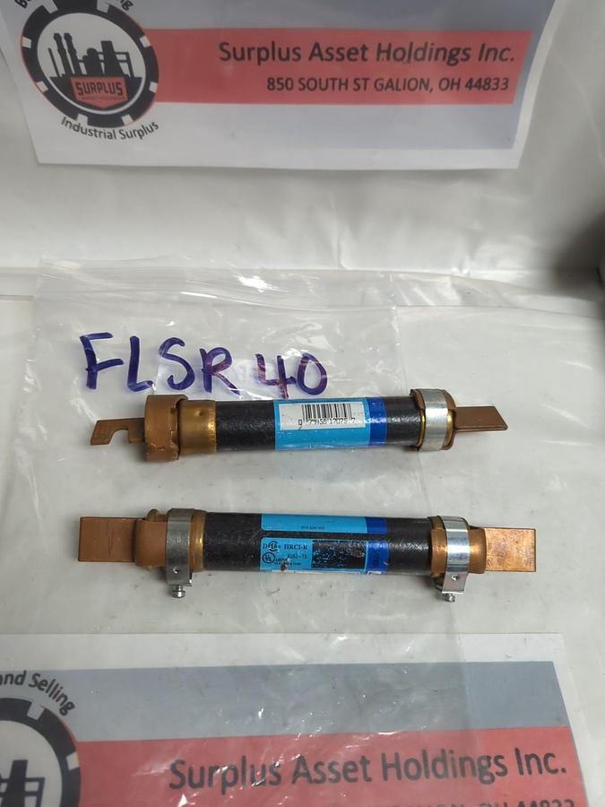 Used LITTELFUSE,FLSR40,POWR-GARD 40 AMP FUSE LOT OF 2 WITH REDUCERS PRE-OWNED