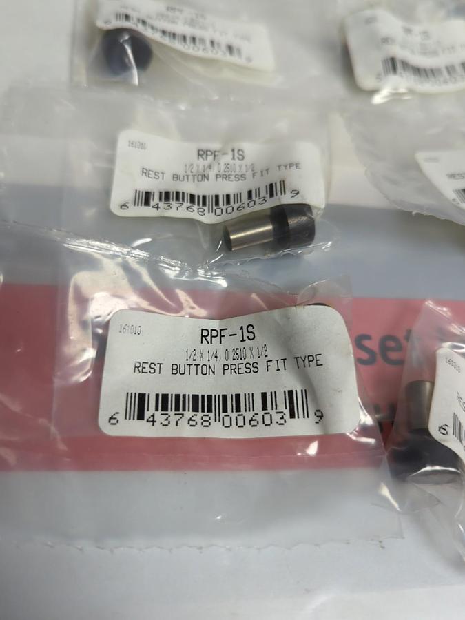 UNBRANDED,RPF-1S,REST BUTTON PRESS FIT TYPE 1/2X1/4-02510X1/2 LOT 0F 9 NOS