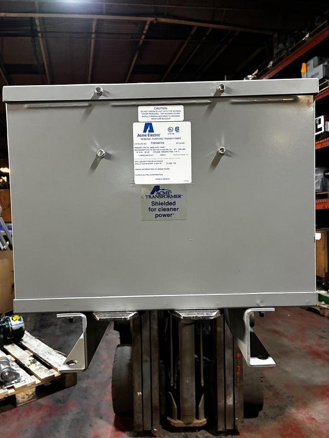 Used ACME,T3533411S,TRANSFORMER 15 KVA HV 480D LV 240/120V 3PH
