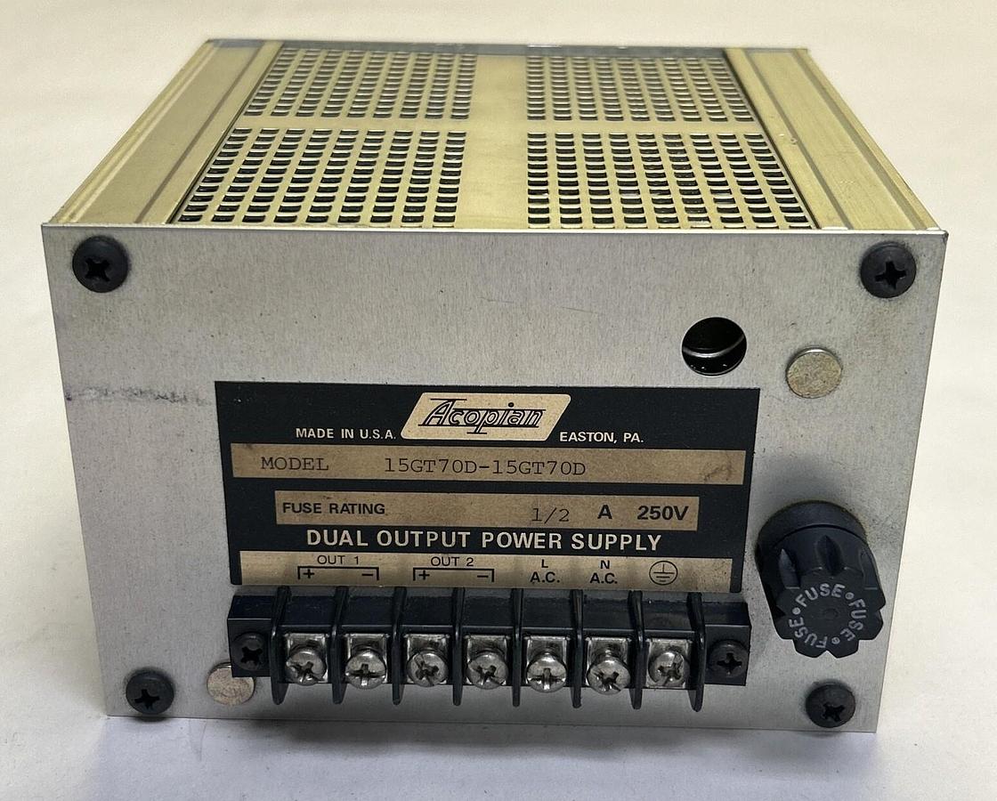 Used ACOPIAN,15GT70D,DUAL OUTPUT POWER SUPPLY