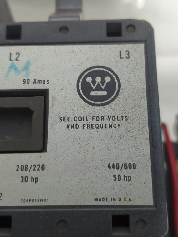 Used WESTINGHOUSE,A200K3C,MOTOR STARTER 90 AMP SIZE 3 STYLE 276A284G01 PRE-OWNED