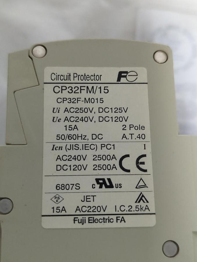 Used FUJI,CP32FM/15,CIRCUIT BREAKER 15 AMP PRE-OWNED