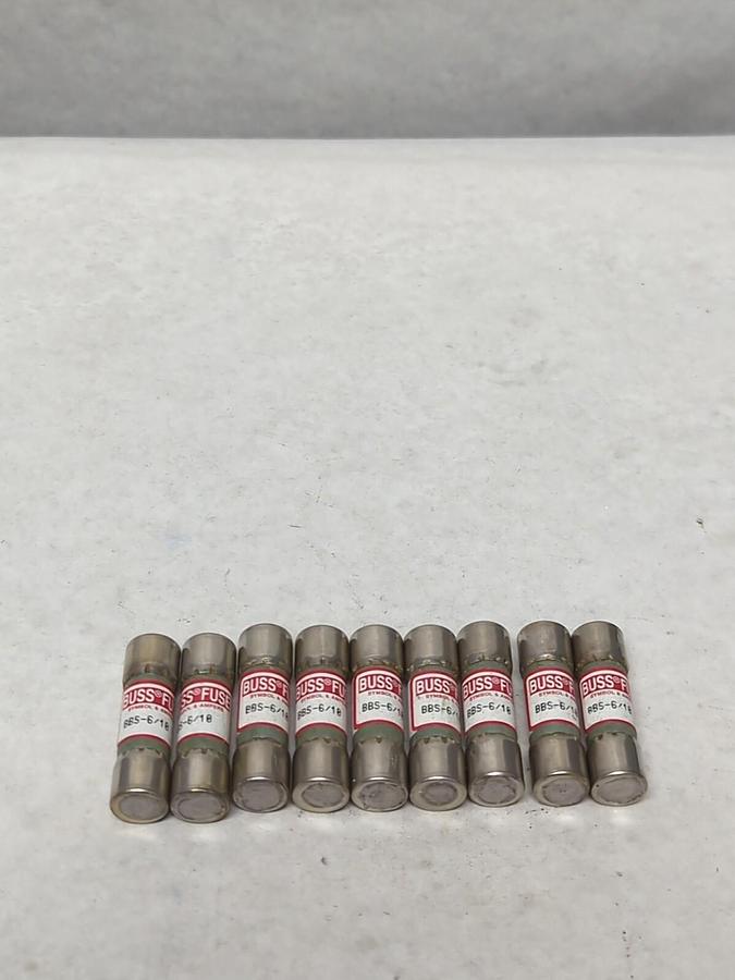 COOPER BUSSMANN,BBS-6-1/10,BUSS 6-1/10 AMP FUSE LOT OF 6 NOS