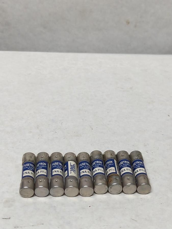 COOPER BUSSMANN,FNA 1-8/10,FUSETRON 1-8/10 AMP FUSE LOT OF 9 NOS