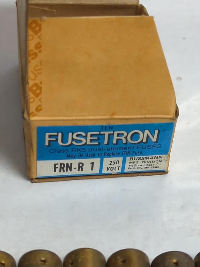BUSSMANN,FRN-R-1,FUSETRON 1 AMP FUSES BOX OF 10 NOS