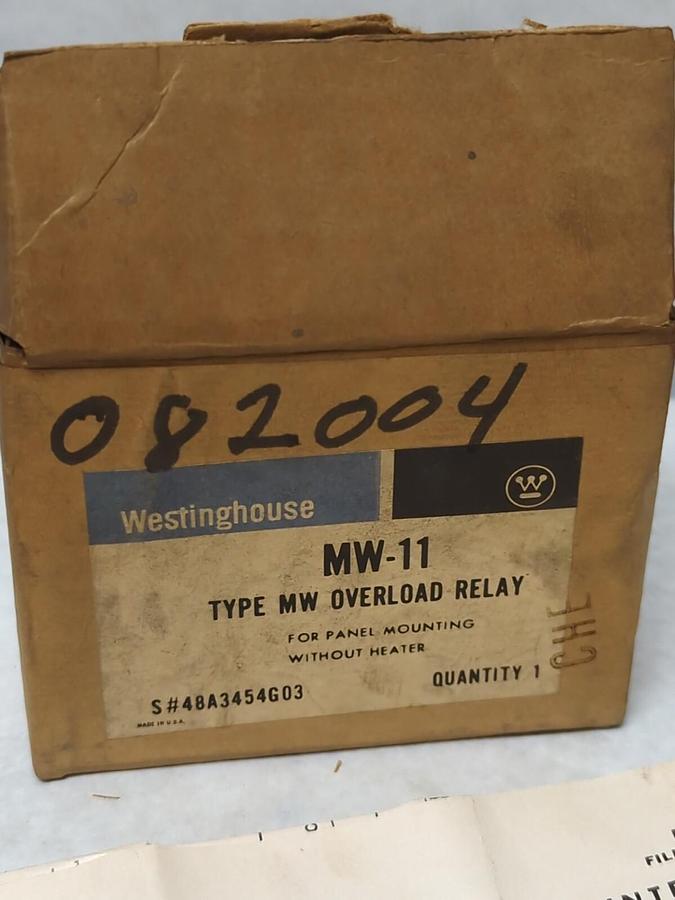 WESTINGHOUSE,MW-11,TYPE MW OVERLOAD RELAY NOS
