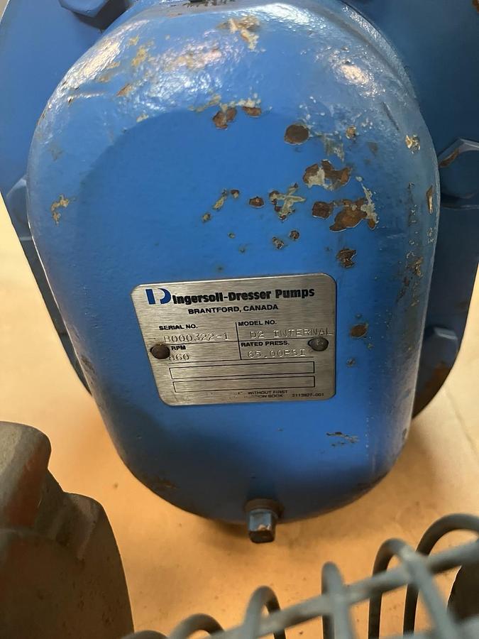 Used INGERSOLL DRESSER,D2 INTERNAL,VACUUM BLOWER INLET 4.5" SHAFT 1-1/8" 860 RPM