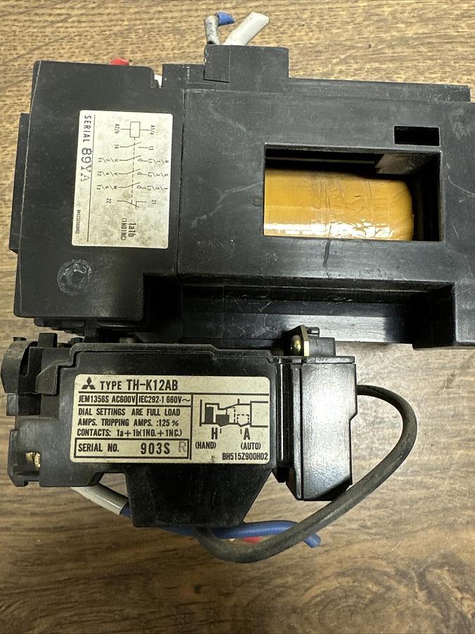 Used Mitsubishi,SD-K12,Contactor With TH-K12AB Overload Relay