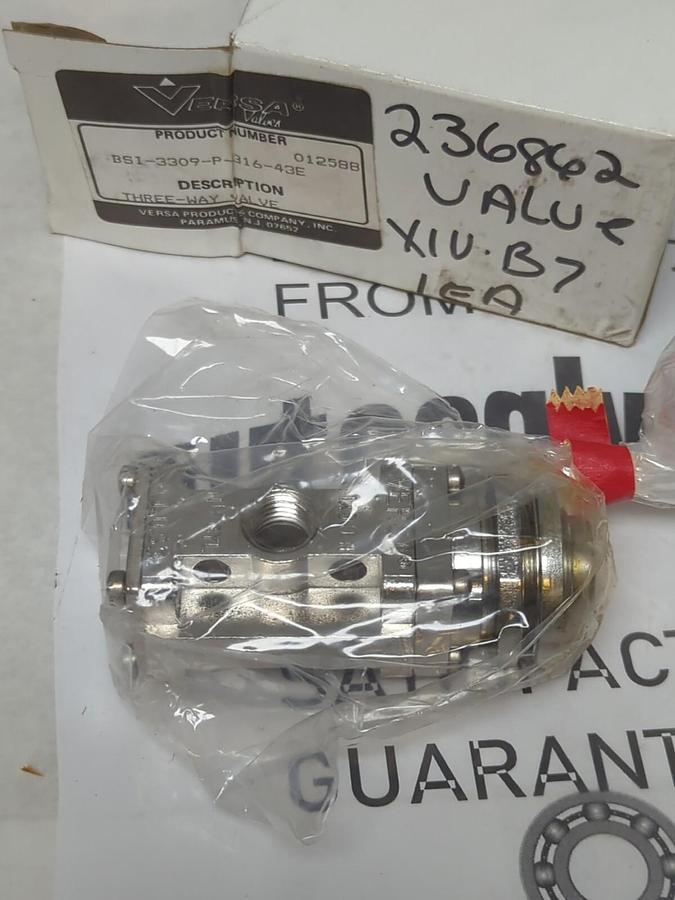 VERSA VALVES,BSI-3309-P-316-43E,PNEUMATIC 3-WAY DIRECTIONAL VALVE NOS