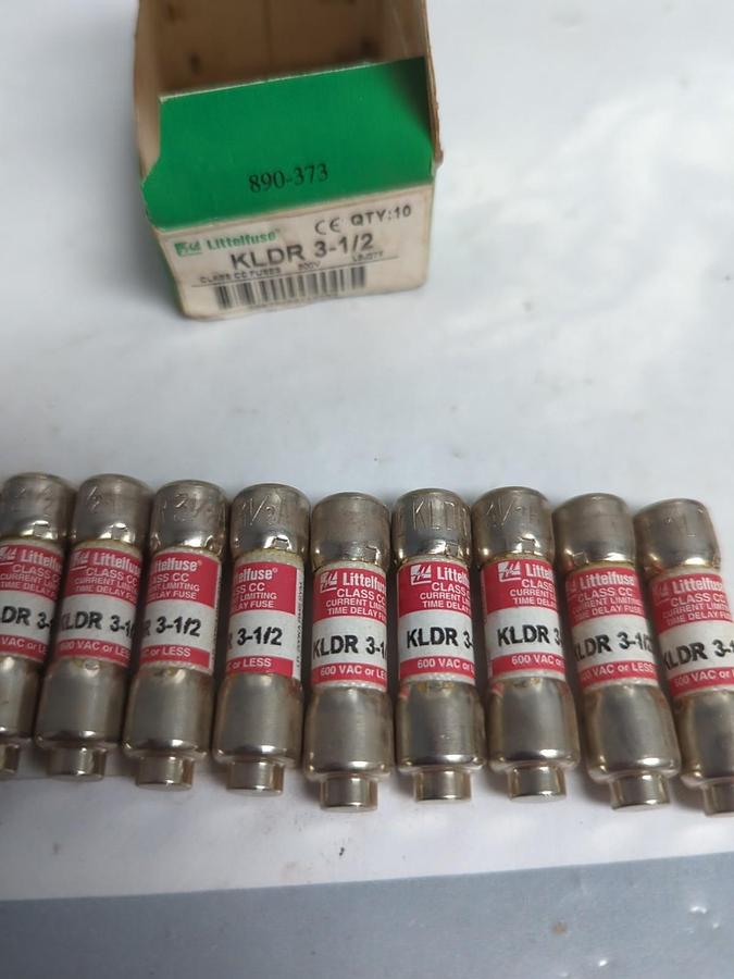 LITTELFUSE,KLDR-3-1/2,CLASS CC FUSES 3-1/2 AMP BOX OF 10 NOS