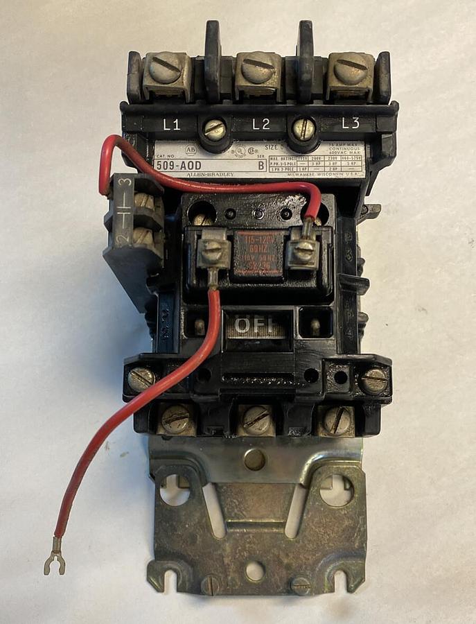Used Allen-Bradley,509-AOD,Series B Size 0 18AMP 600V 3 Pole Starter