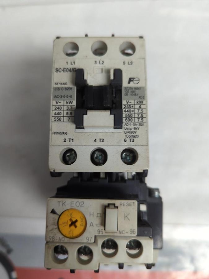 Used FUJI,SC-E04/G,MAGNETIC CONTACTOR WITH TK-E0Z OVERLOAD RELAY PRE-OWNED
