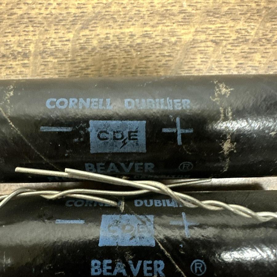 Used Cornell Dubilier,BR200-150,Capacitor 200 MFD 150 WVDC LOT of 2