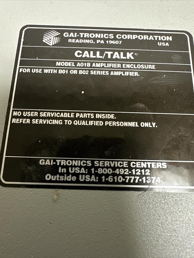 Gai-Tronics,A01B,Amplifier Enclosure