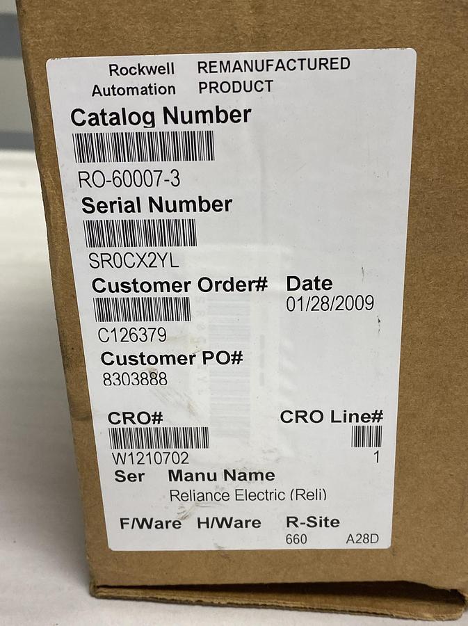 Used RELIANCE ELECTRIC,0-60007-3,POWER SUPPLY REFURBISHED