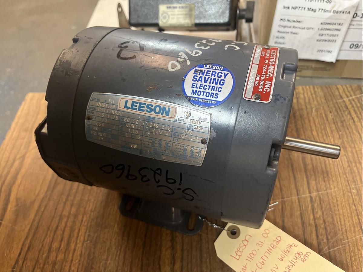 Used LEESON,110051.00,AC MOTOR 1/3HP 1725RPM 3PH C56