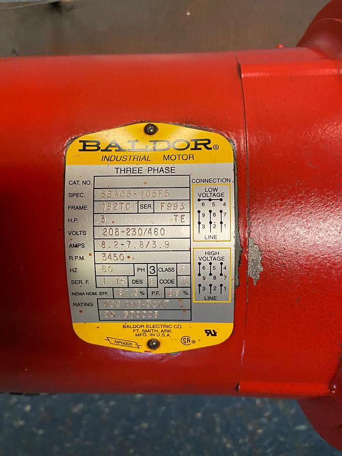 Used Grundfos,80-4T 2-1/2,Vertical Booster Pump 3hp 3450RPM 208-230/460V