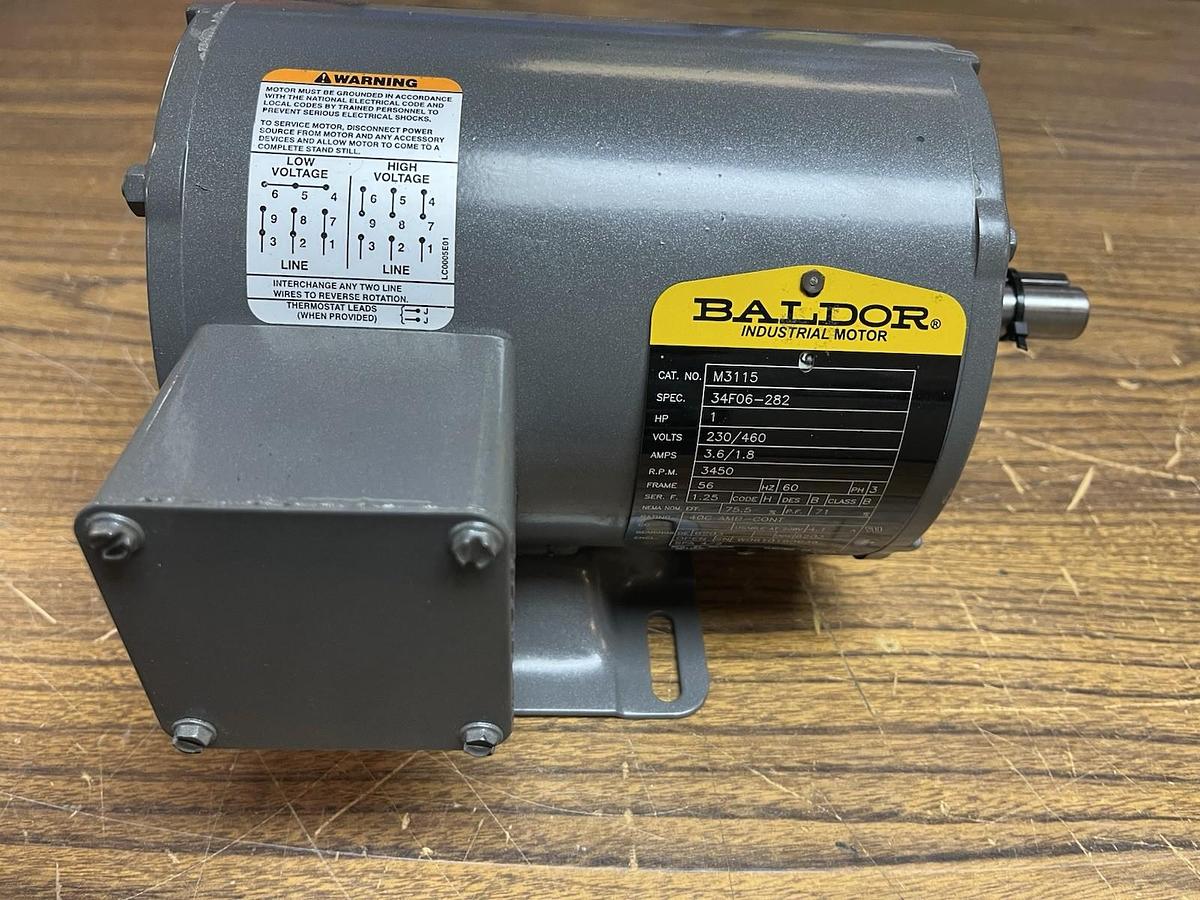 BALDOR,M3115,MOTOR 1HP 3450RPM 3PH 56