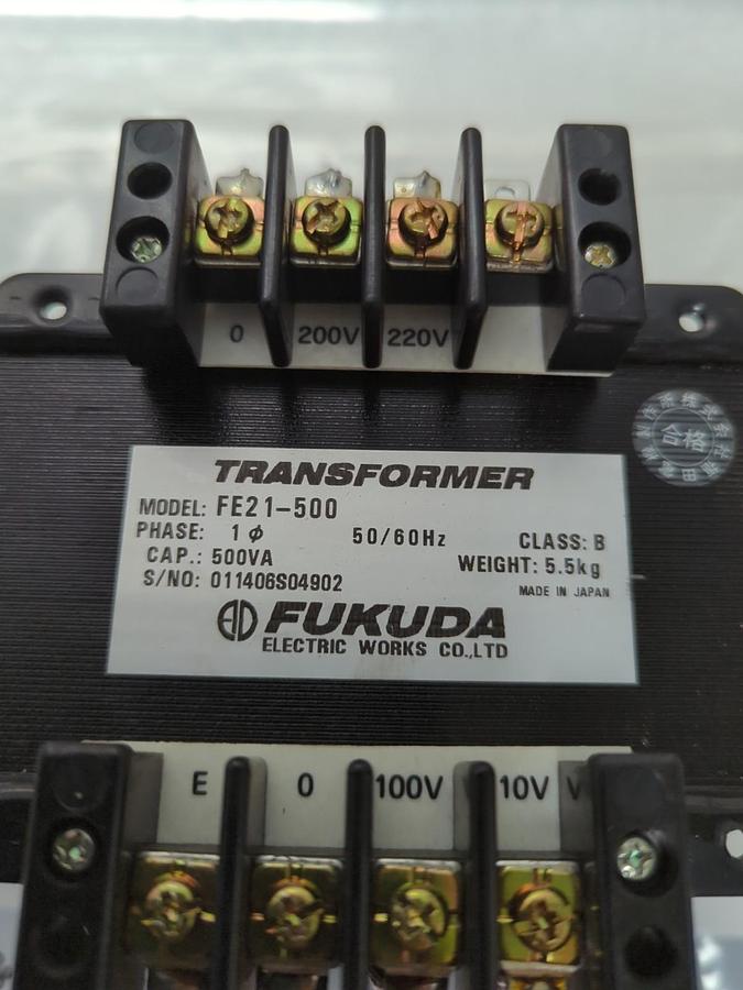 Used FUKUDA,FE21-500,TRANSFORMER PHASE 1 500VA PRE-OWNED