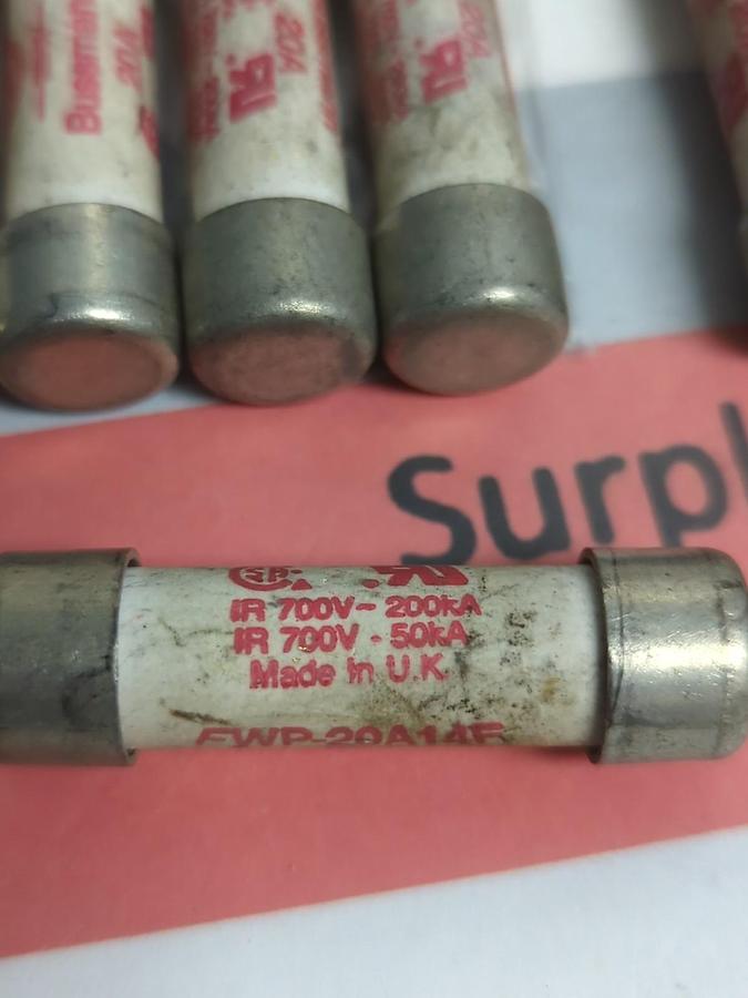 Used COOPER BUSSMANN,FWP20A14F,FUSE 20 AMP FUSE LOT OF 22 PRE-OWNED