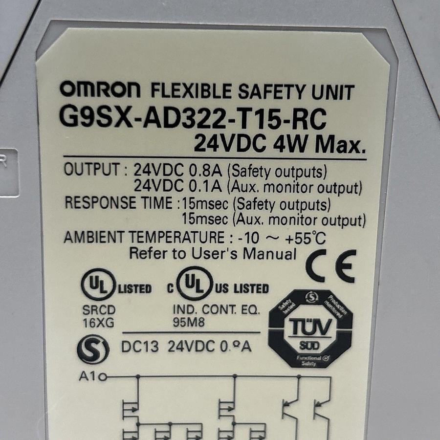 Used OMRON,G9SX-AD322-T15-RC,FLEXIBLE SAFETY UNIT 24VDC 4W