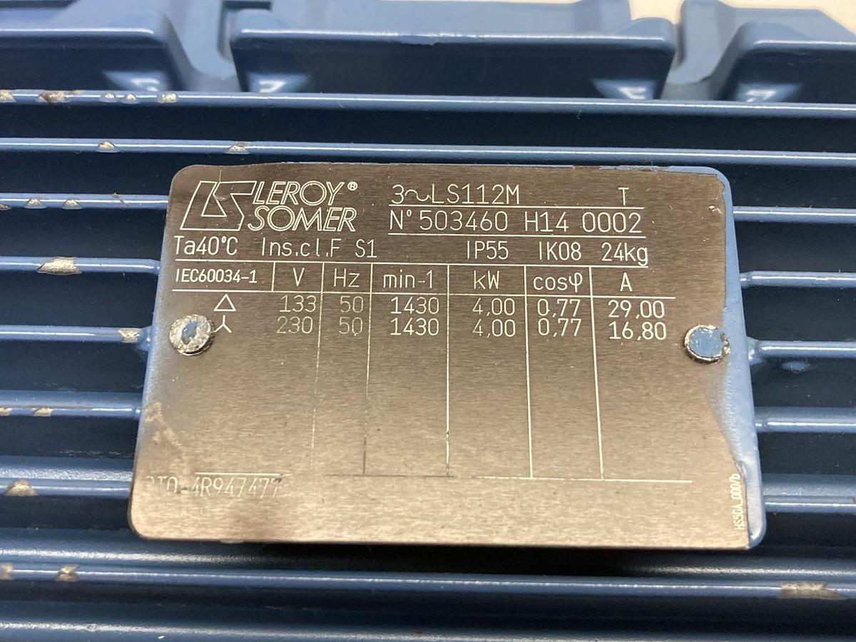 Leroy Somer,3~LS112M,AC Motor IP55 50HZ 24kg