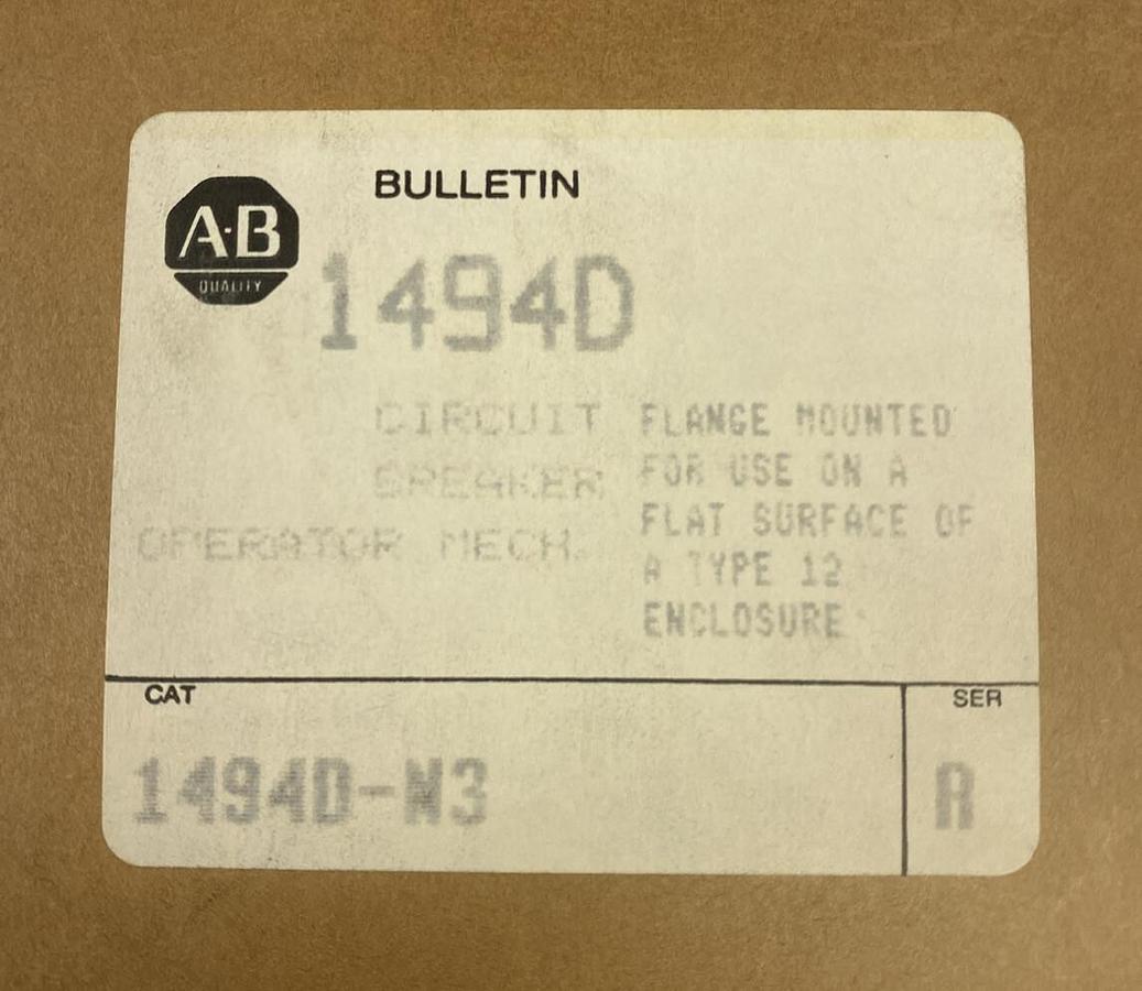 Used Allen Bradley,1494D-N3,Circuit Breaker Operator Mechanism  Series A NOS SEALED