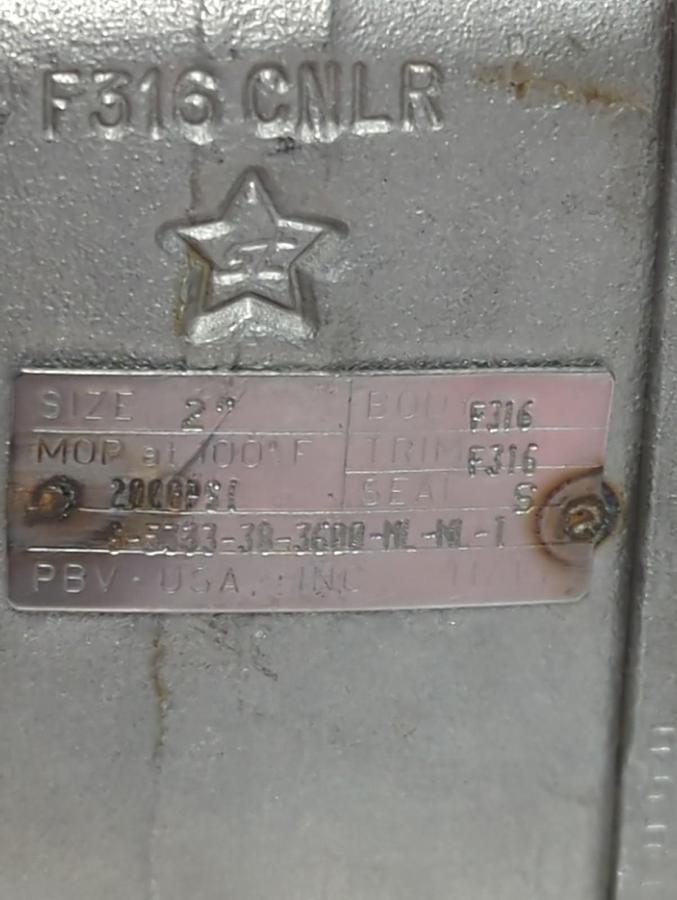 PBV,S-5333-38-3600-ML-NL-1,VALVE 2 INCH 2000PSI NOS