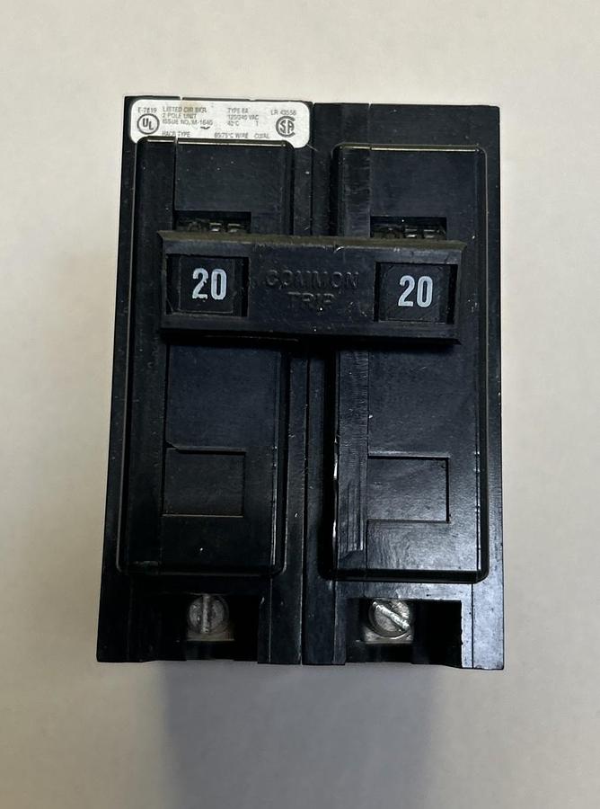 Used CUTLER HAMMER,BA220,CIRCUIT BREAKER 20A 120/240V 2P