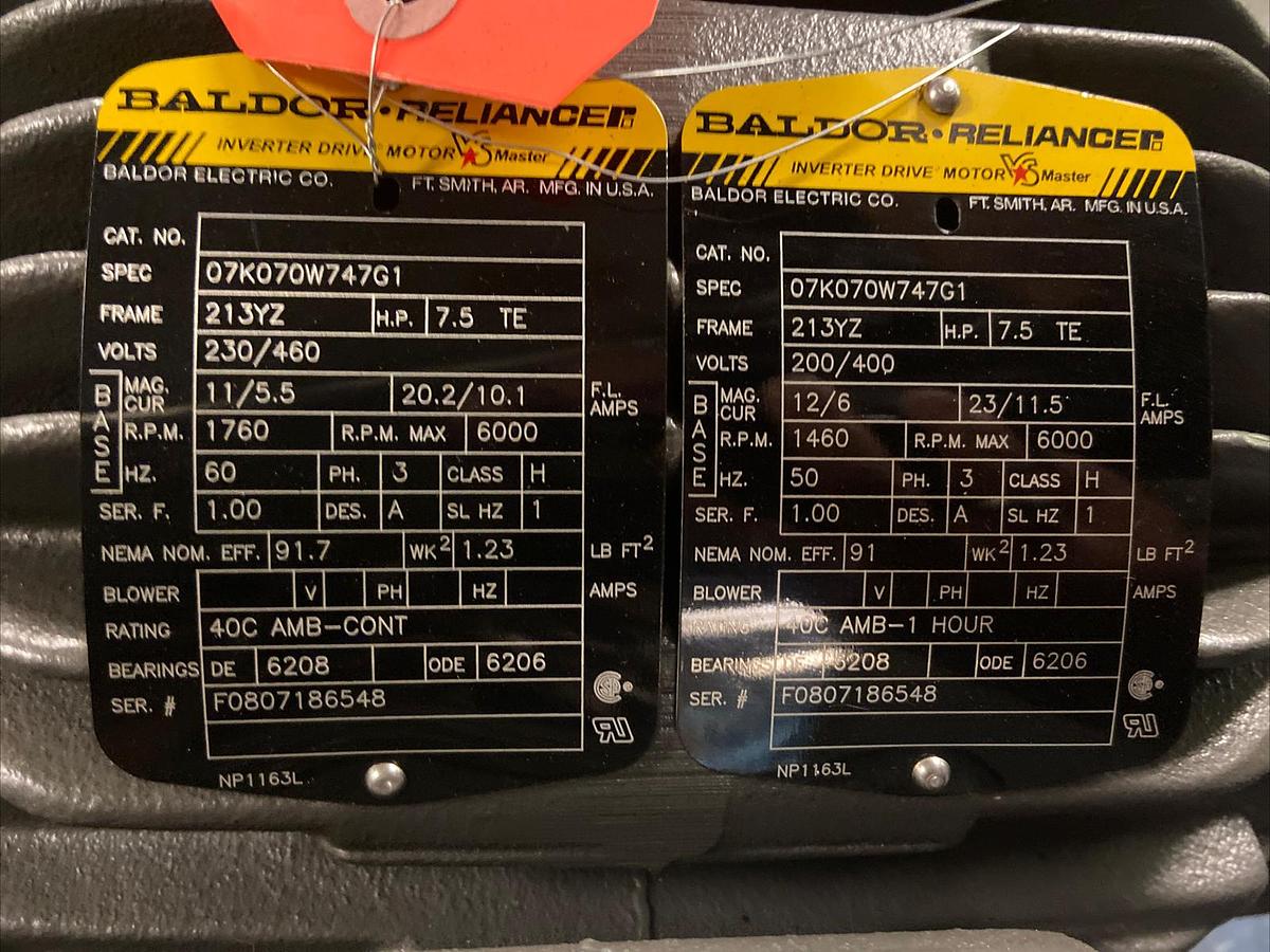 Baldor,07K070W747G1,7.5Hp Motor 213YZ 230/460V 1760RPM