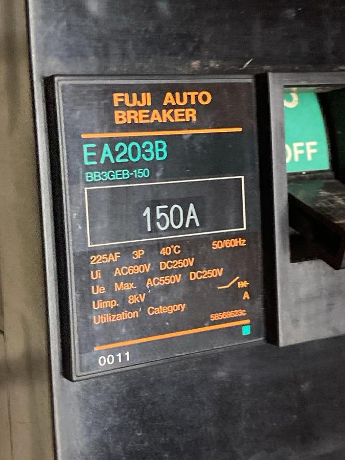 Used Fuji,FBEN002,Auto Breaker Disconnect AC200V