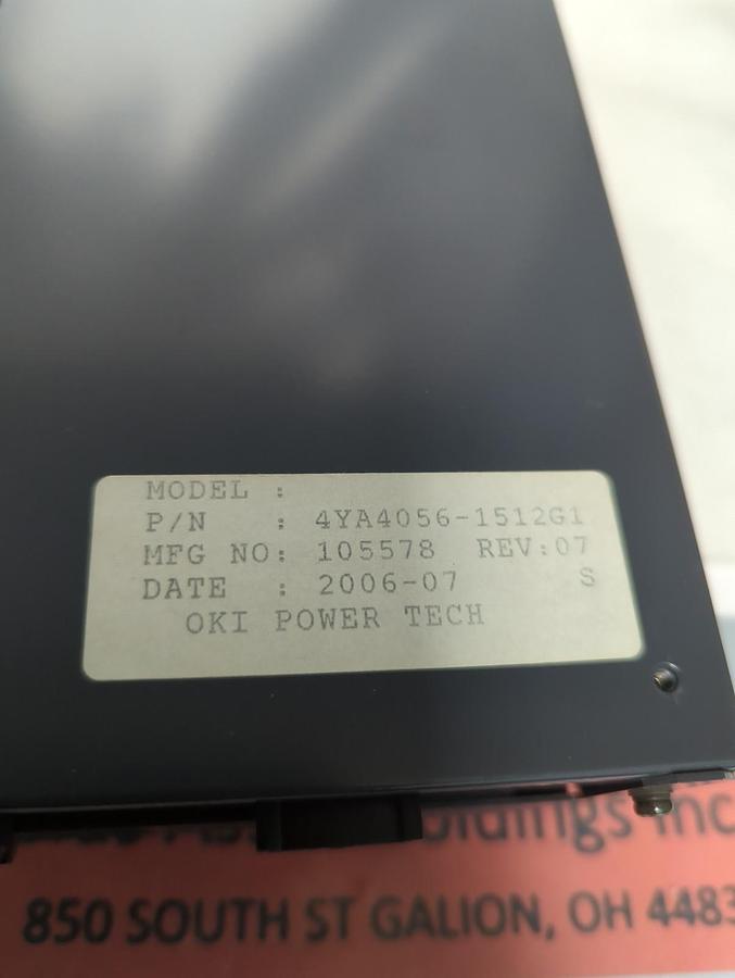 Used TOSHIBA,4YA4056-1512G1,POWER SUPPLY UNIT PRE-OWNED