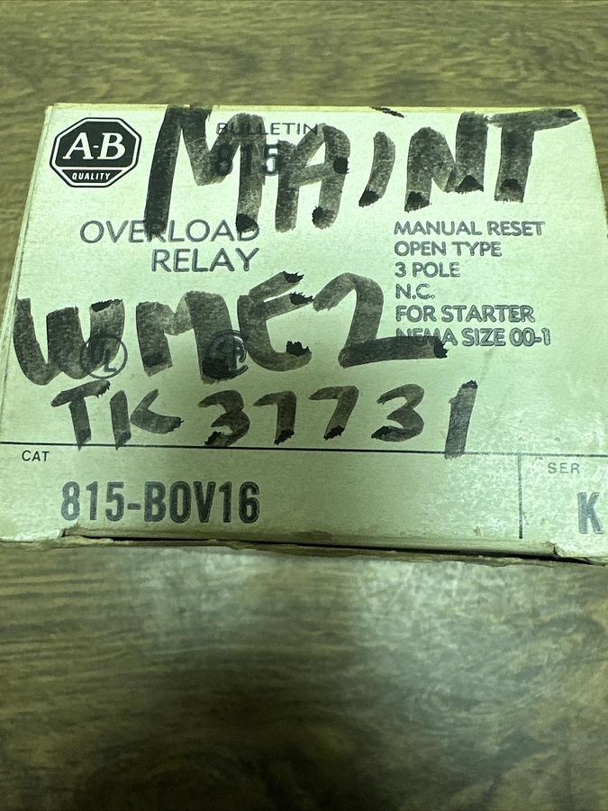 Allen Bradley,815-BOV16,Overload Relay