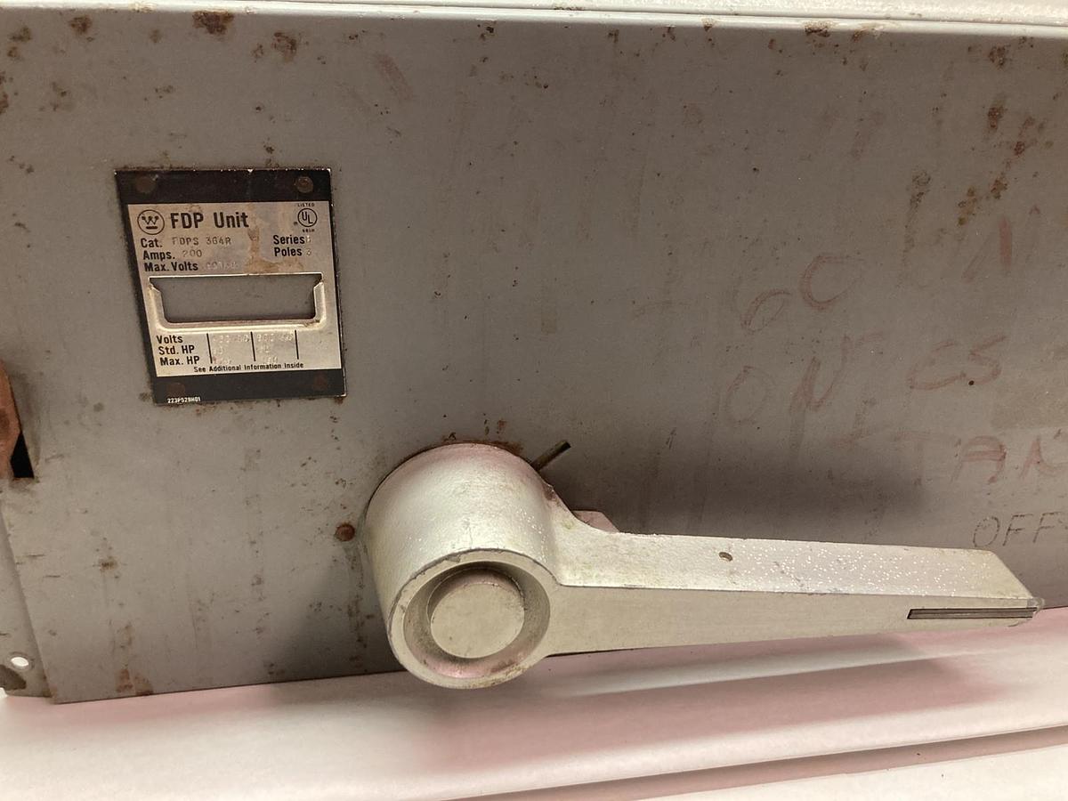 Used Westinghouse,FDPS-364R,3-Pole Fusible Panel 200A Ser B 600VAC