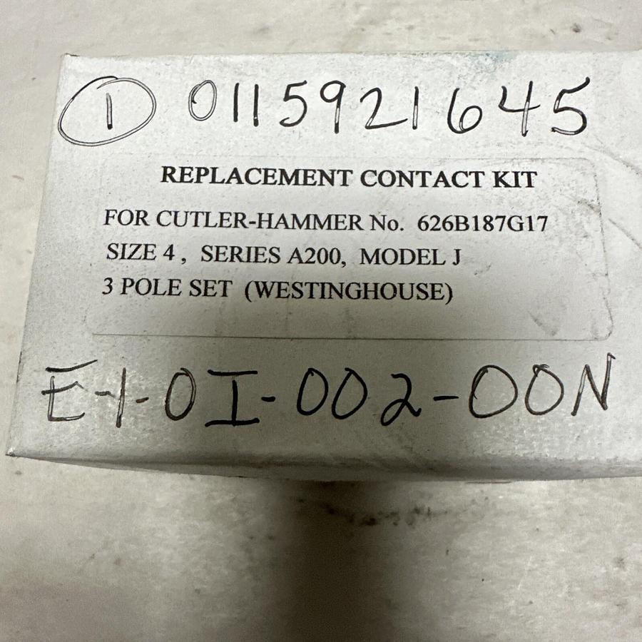 Used Cutler-Hammer,626B187G17,Size 4 Contact Kit 3 Pole