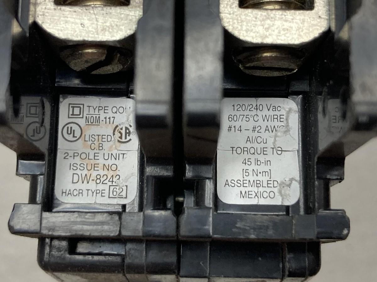 Used SQUARE D,QO250,CIRCUIT BREAKER 50A 120/240V 2P