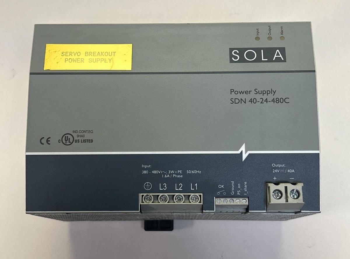Used EMERSON SOLA,SDN-40-24-480C,POWER SUPPLY