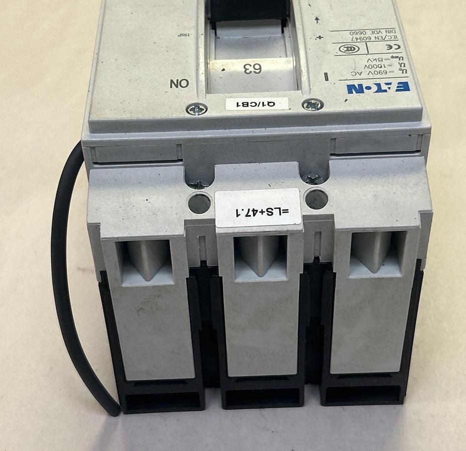 Used EATON,NZMH2-A63-NA,CIRCUIT BREAKER 63A 690V 3P